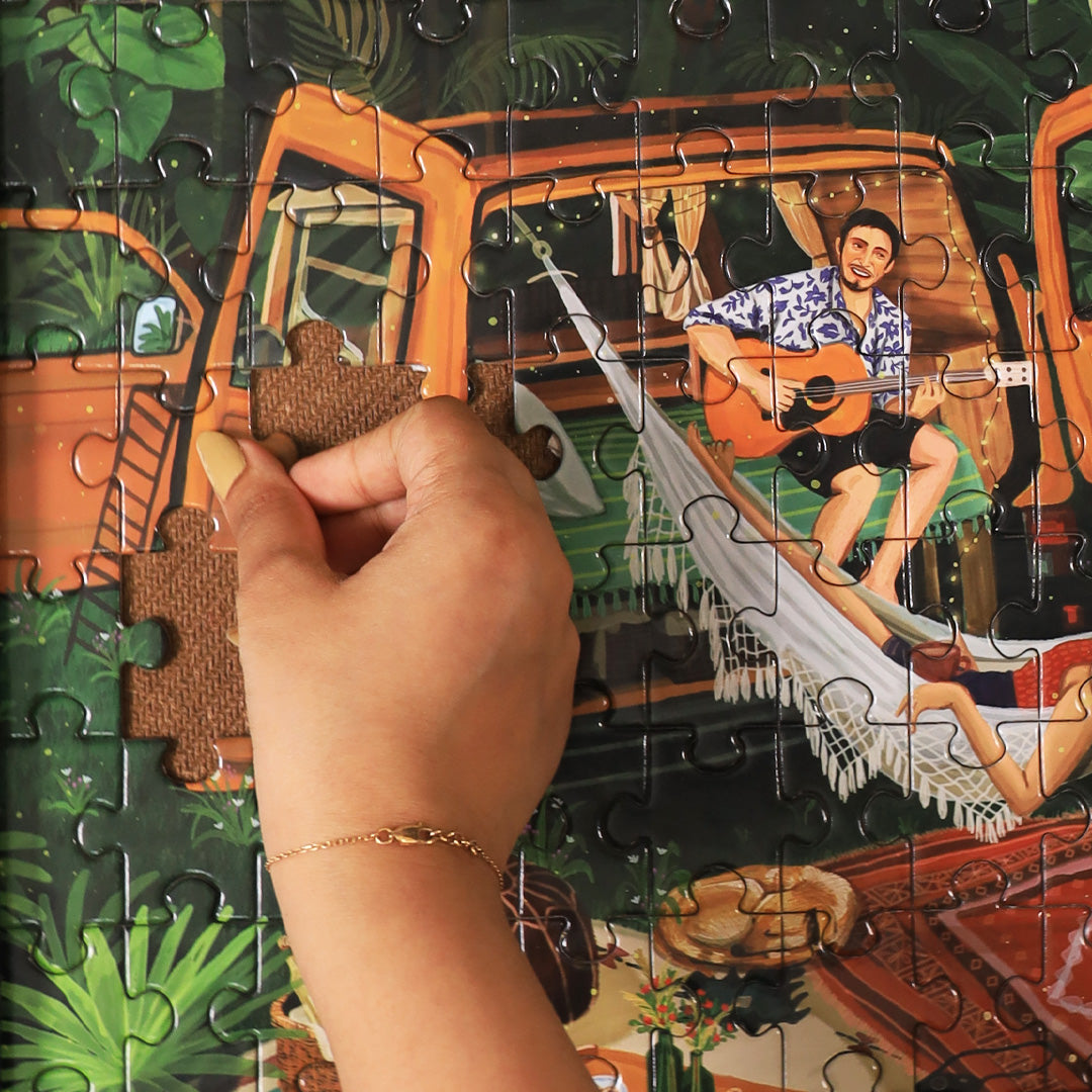 Puzzle artwork close-up | home decor goods