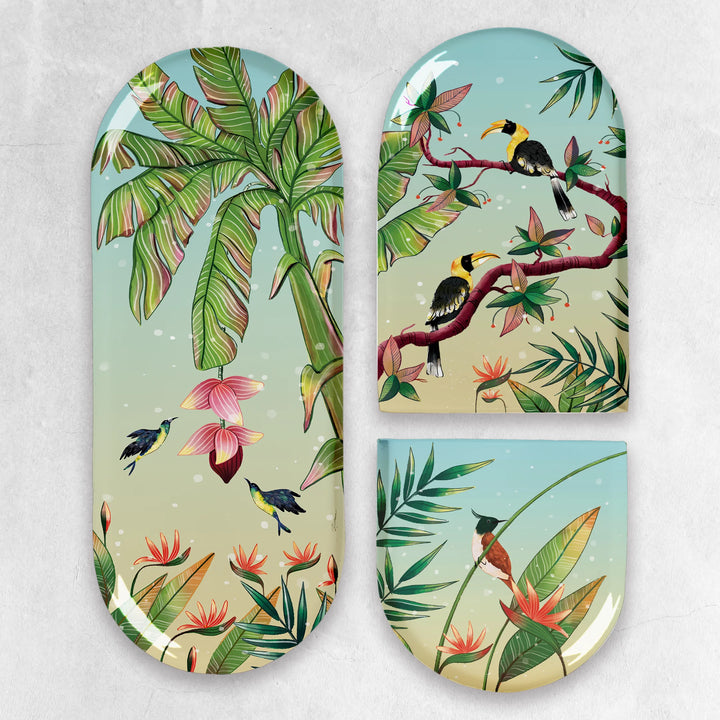 Wings of Colour | Premium Metal Wall Art Panel | Set of 3