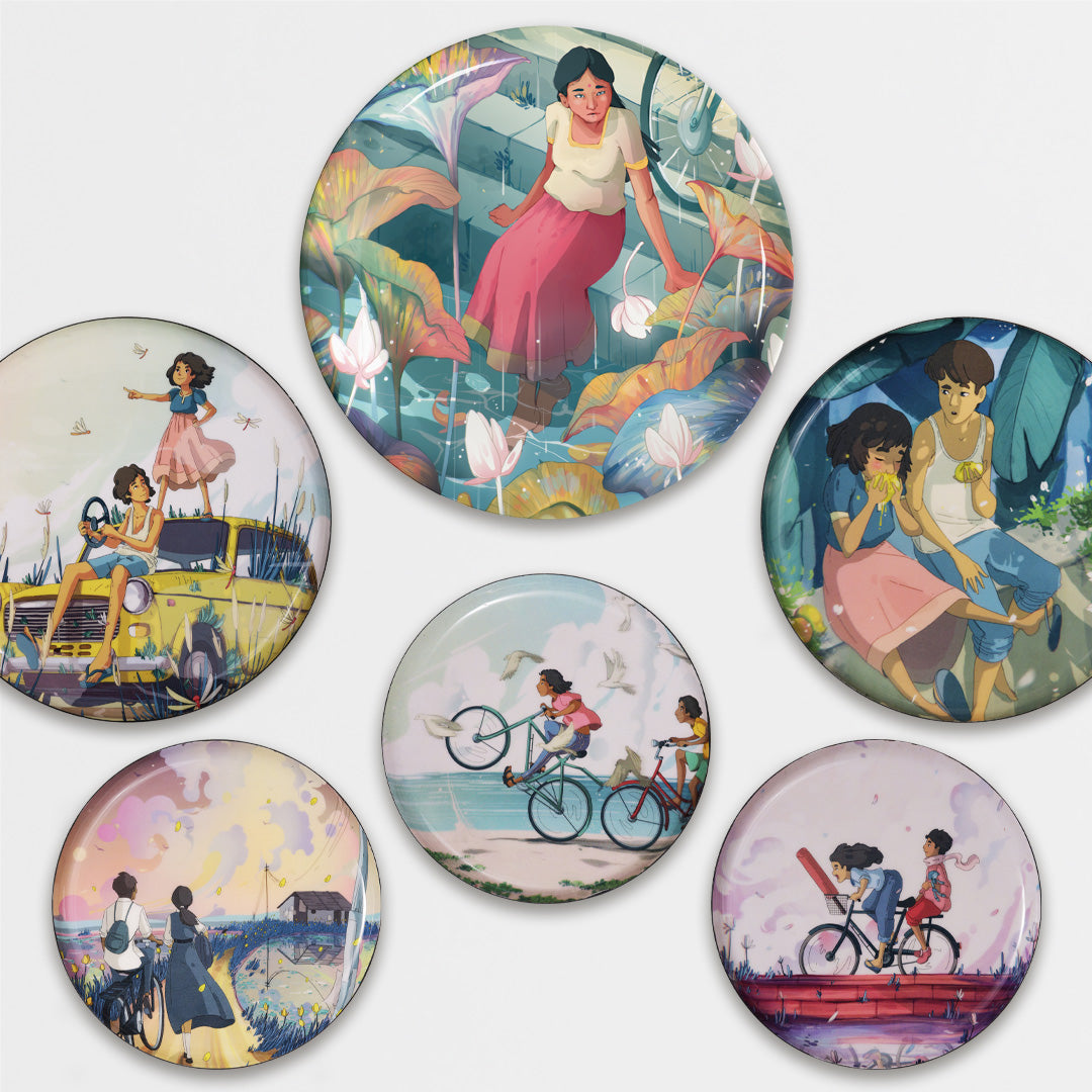 A set of 6 childhood memories inspired art plates | home decor goods