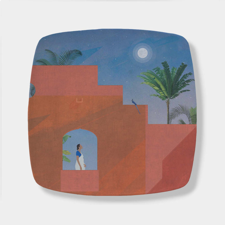 A woman looking up at the moon | home decorative items