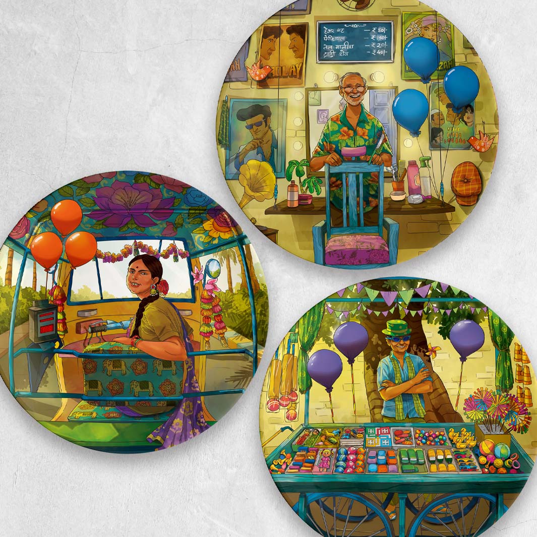 The Colourful Quirks | Decor Plates | Set of 3