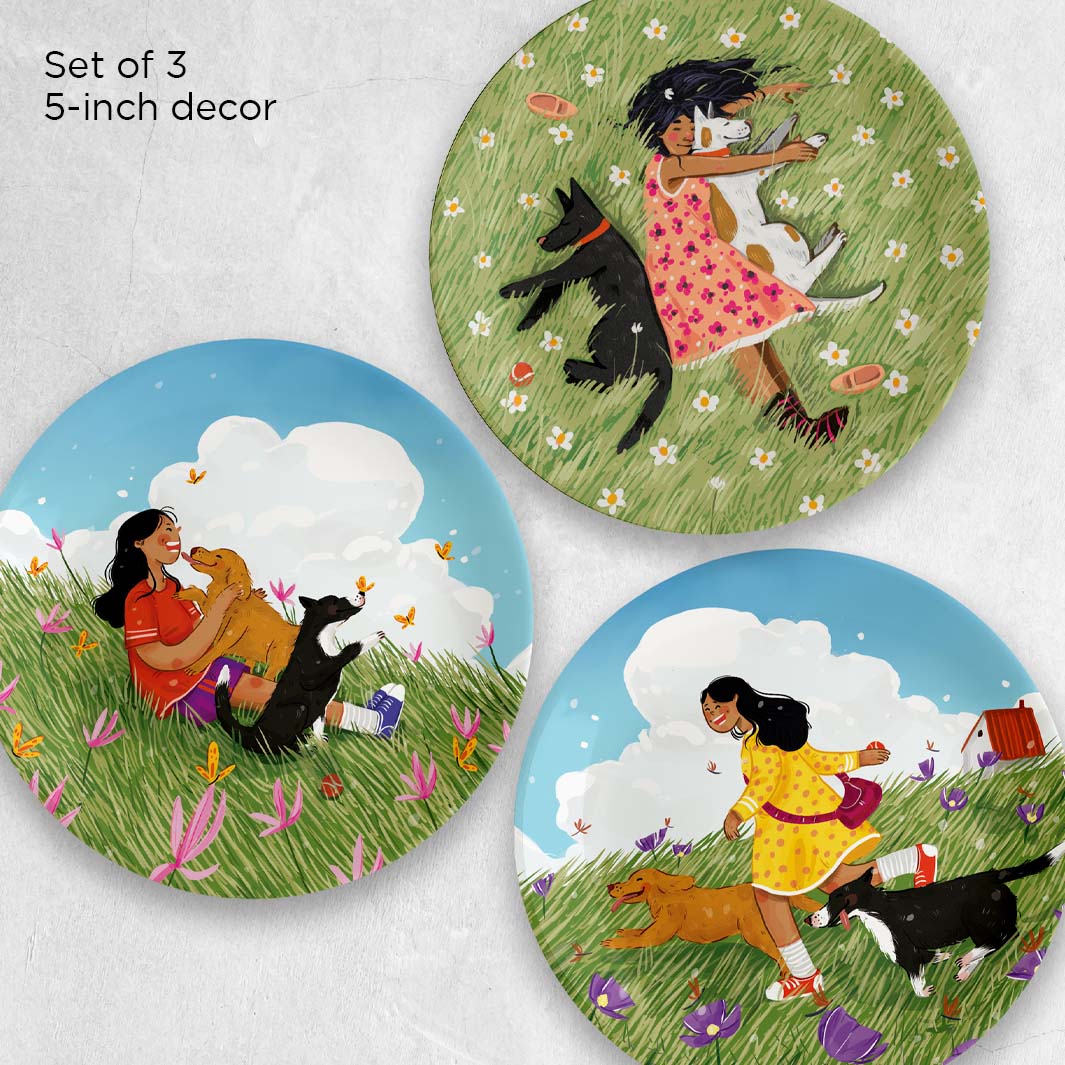 A set of 3 decor plates for pet parents | home decorative items