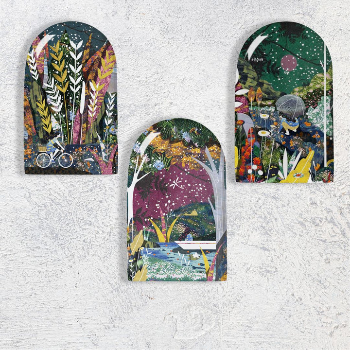 The Garden Within | Premium Metal Wall Art | Set of 3 Arches