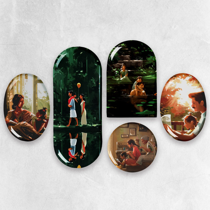 Ghar | Premium Metal Wall Art Panel | Set of 5