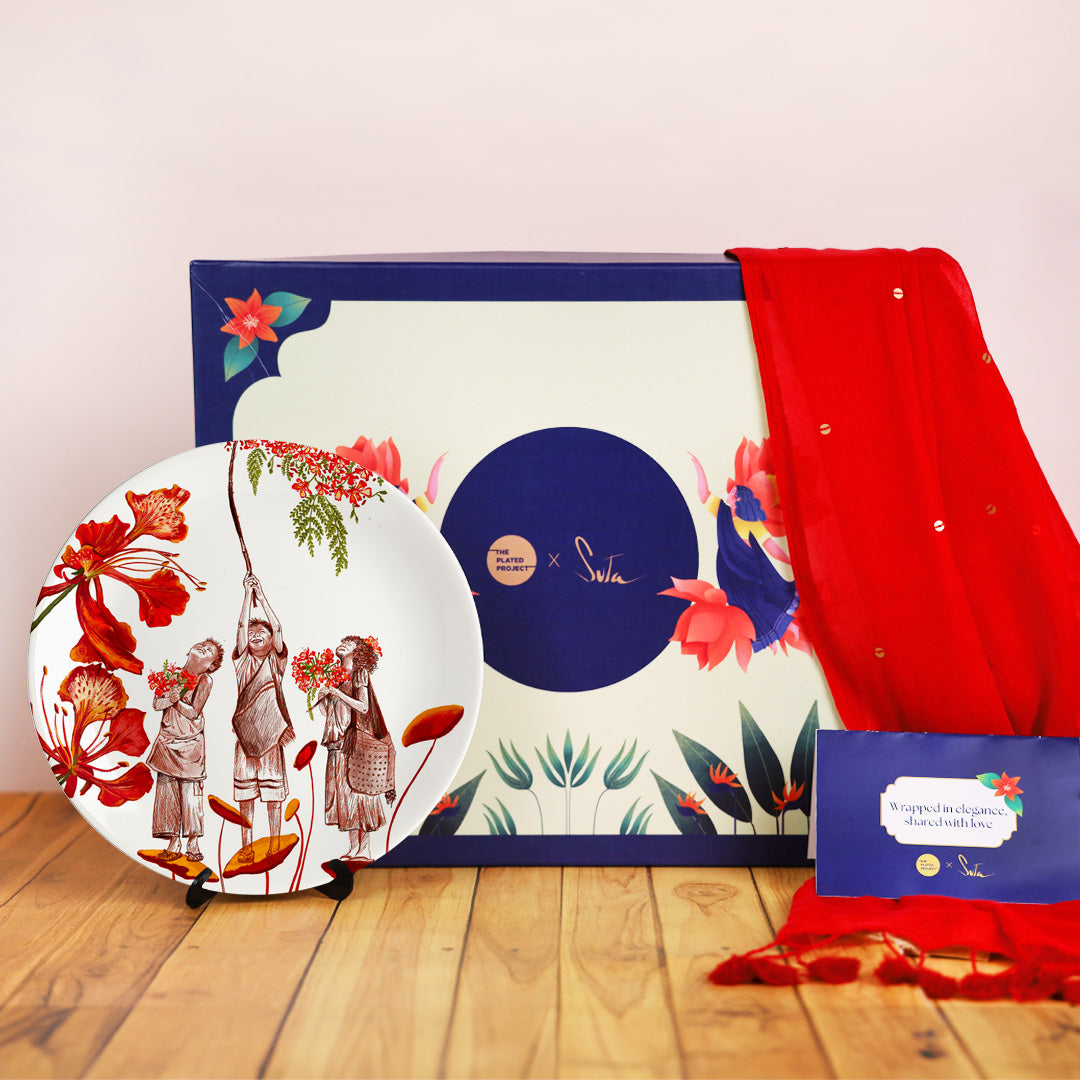 Embers of the Gulmohar Gift Box with Suta Saree