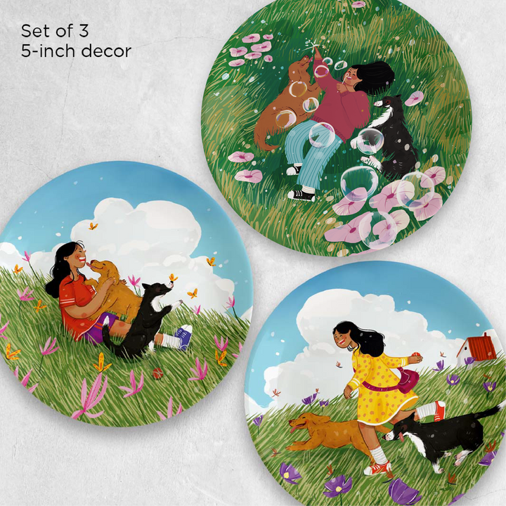 In Fields & Fur | Ceramic Decor Plates | Set of 3