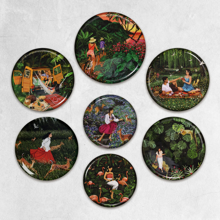 Showing love or friendship themed moments - Set of 7 wall plates 