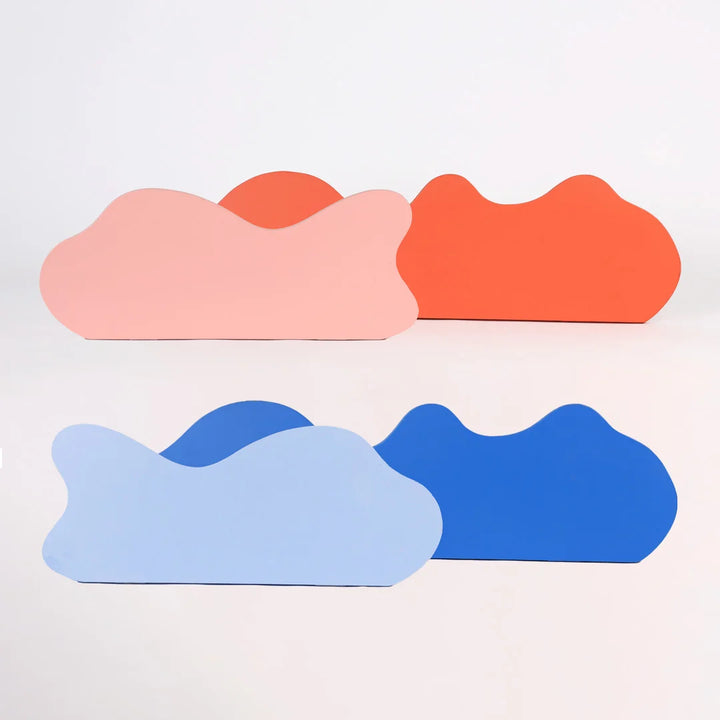 The Mood Bar | Wall Accent Shelf | Set of 4 | Sea Blue, Cornflower Blue, Blush Red & Powder Pink