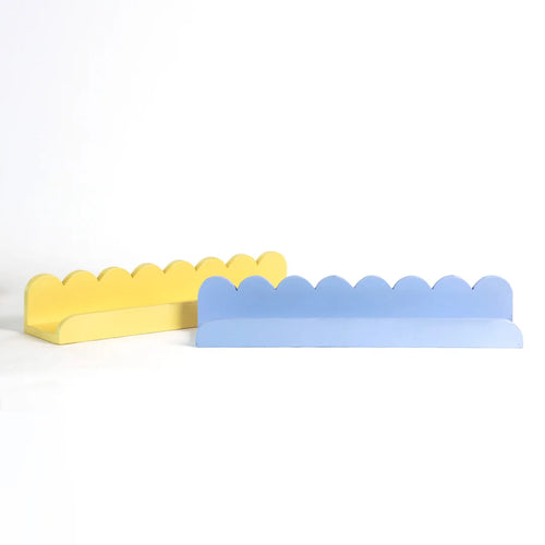 Soft Edges | Wall Accent Shelf | Set of 2 | Blue & Yellow Combo