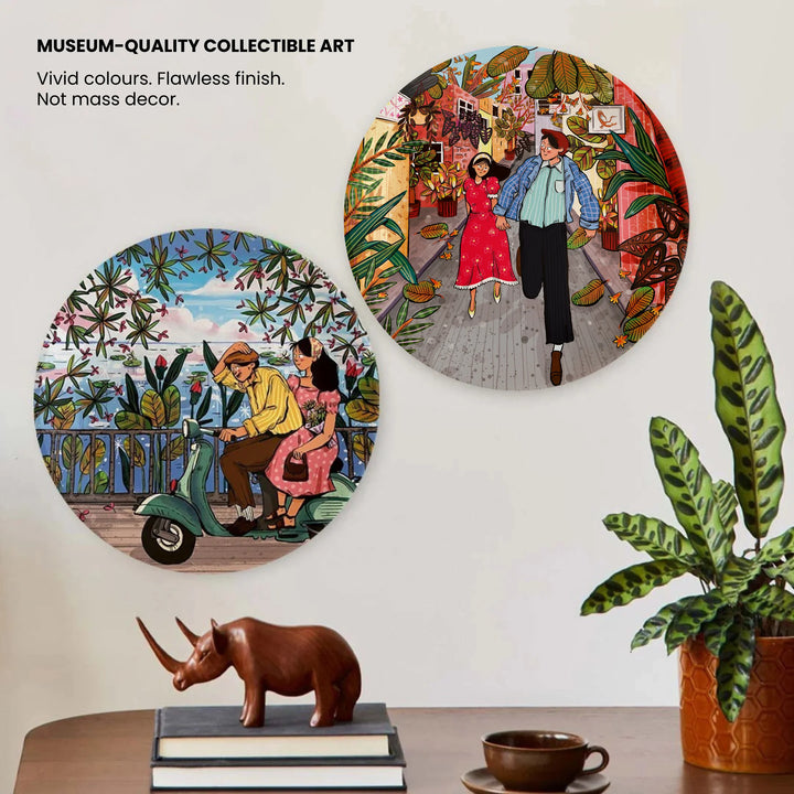 Alleys of Love | Ceramic Decor Plates | Set of 2