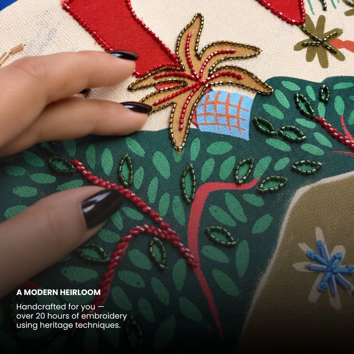 Joy Finds the Body | Hand-Embroidered Canvas | Luxe Edit