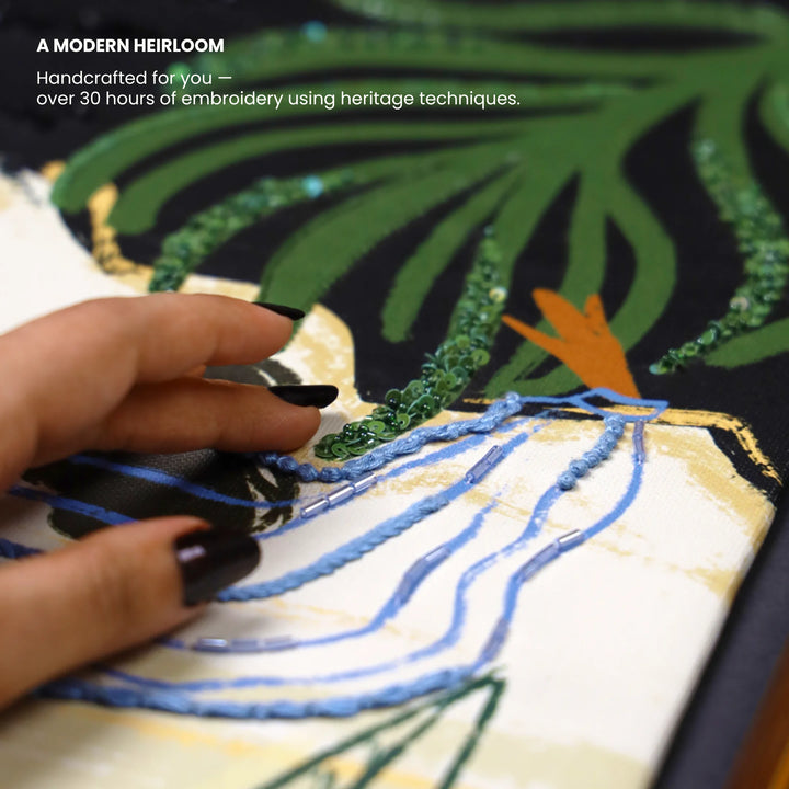 The Dance of Becoming | Embroidered Canvas