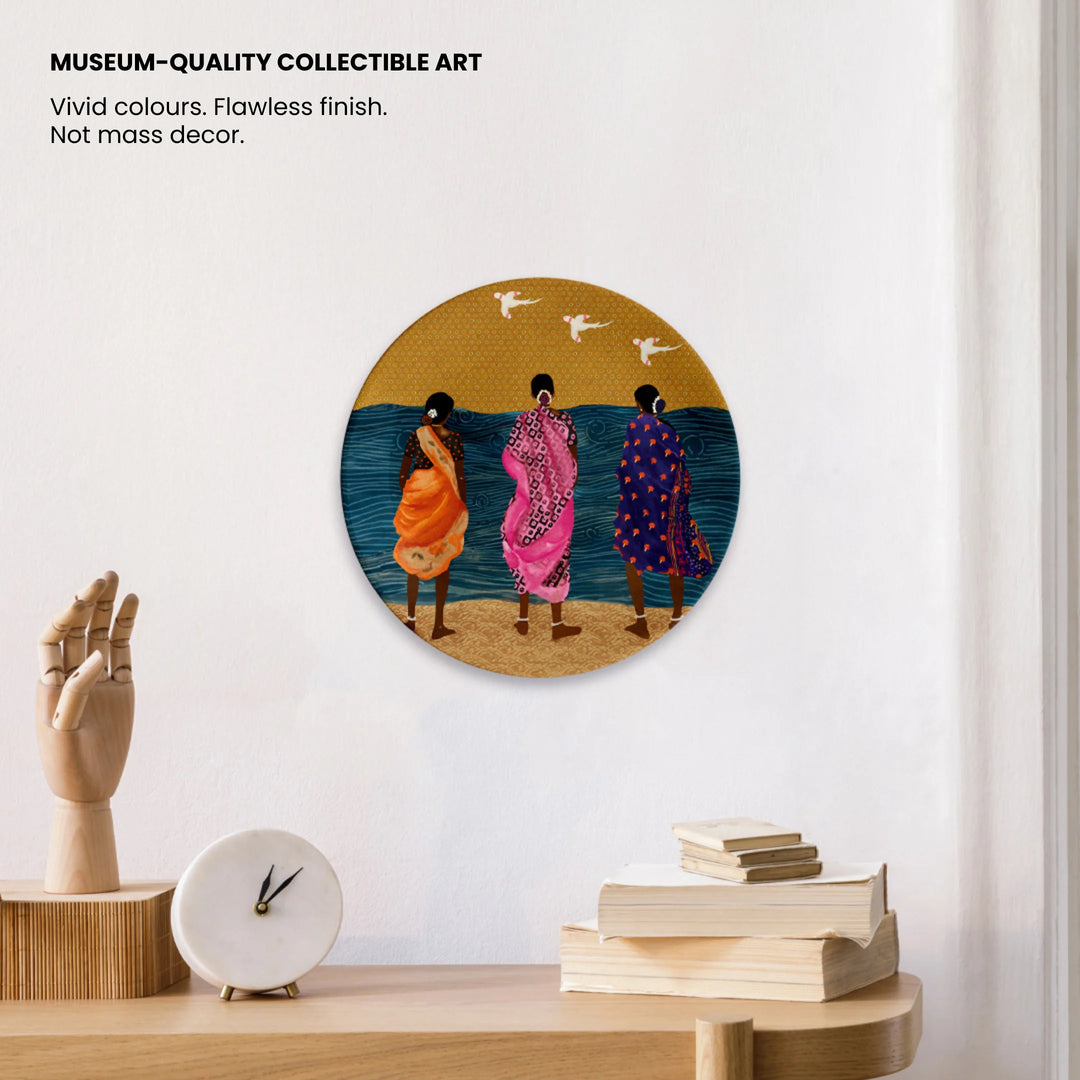 Sarees by the Sea | Ceramic Decor Plate | 10"