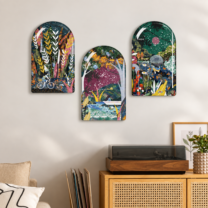 The Garden Within | Premium Metal Wall Art | Set of 3 Arches
