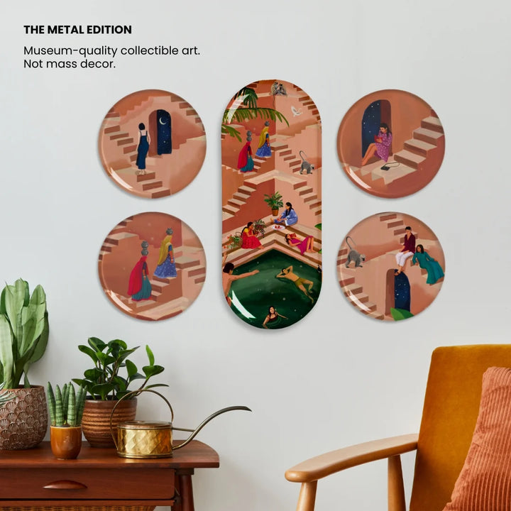 Golden Hour | Premium Metal Wall Art | Set of 5