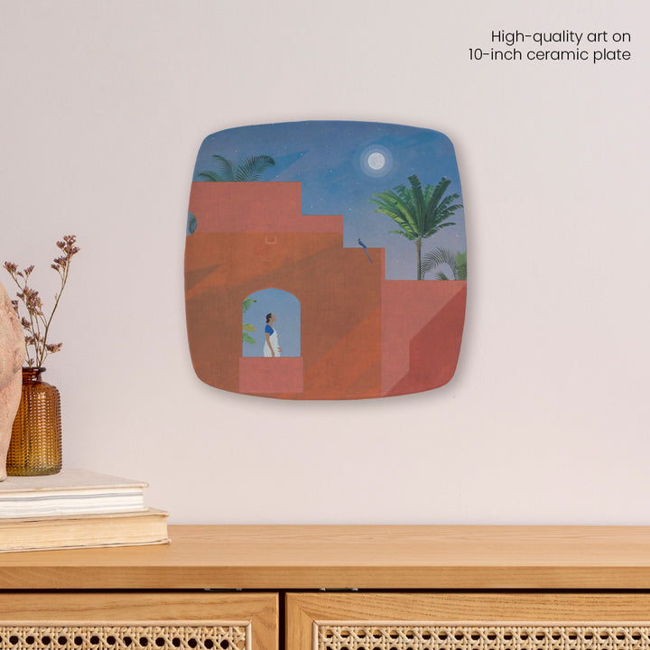 A woman looking up at the moon | home decorative items