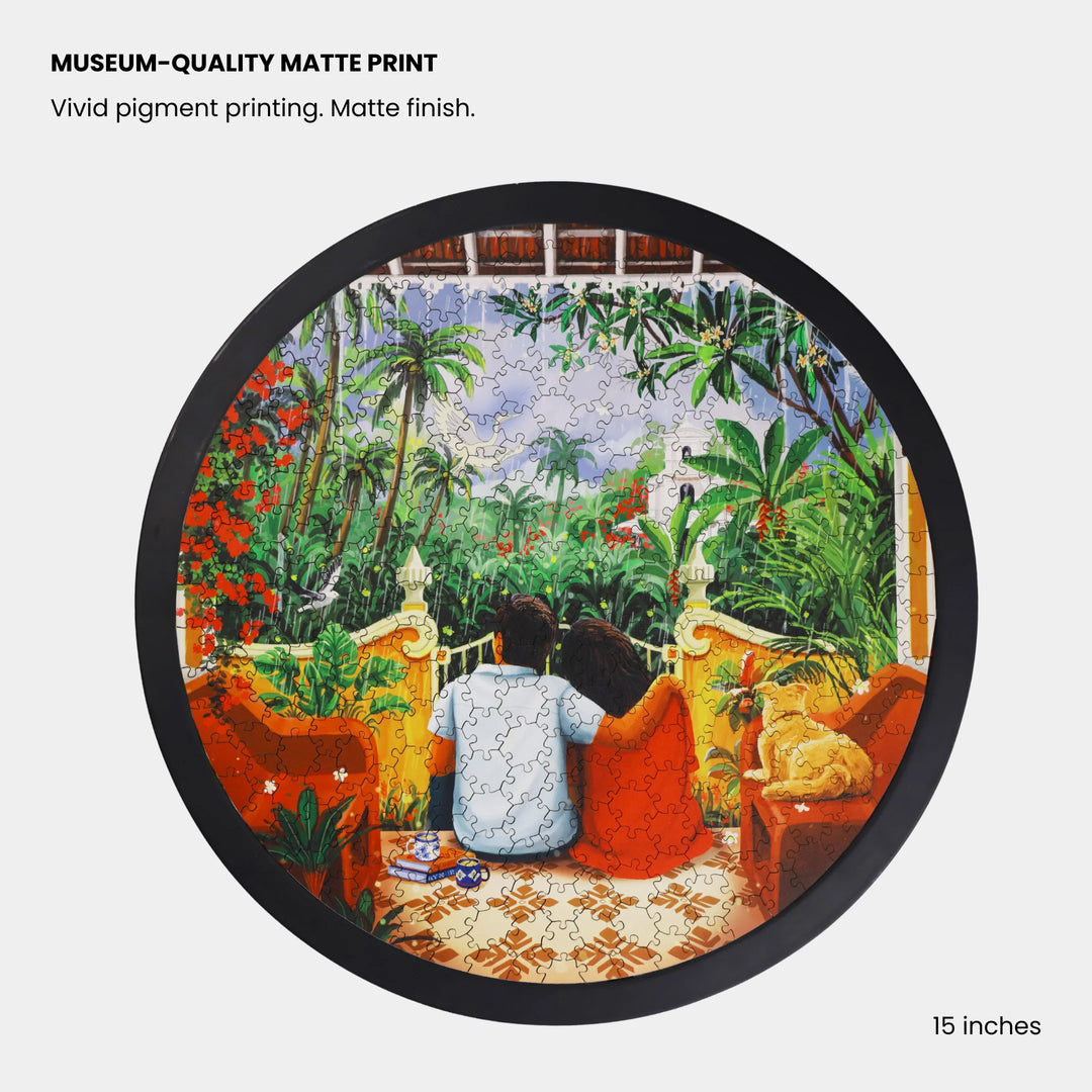 Warmth of a Shoulder | Framed Puzzle - Circular | 300 pieces