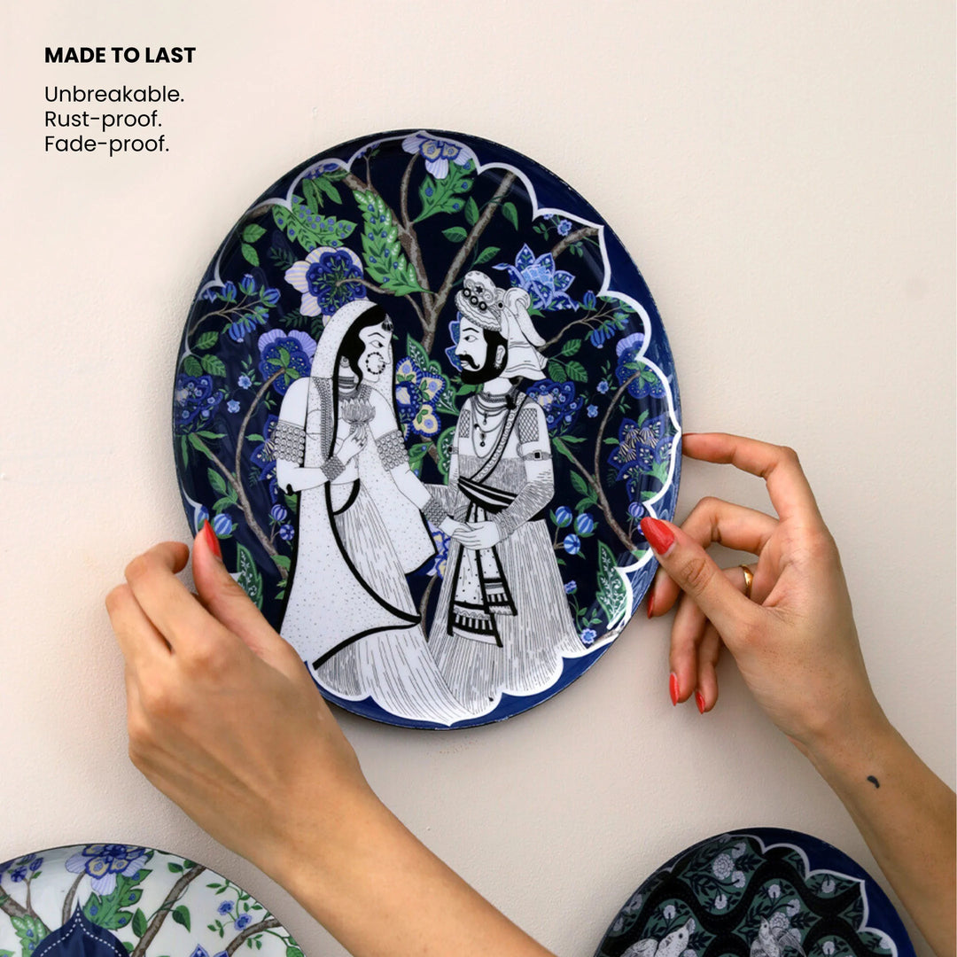 Unbreakable metal wall platee set for new homes - rental friendly