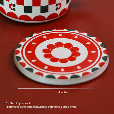 A single coaster with dimensions crafted in porcelain | Beverage coasters