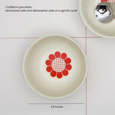 Top view of the microwave porcelain dip bowl with the dimensions | ceramic bowls