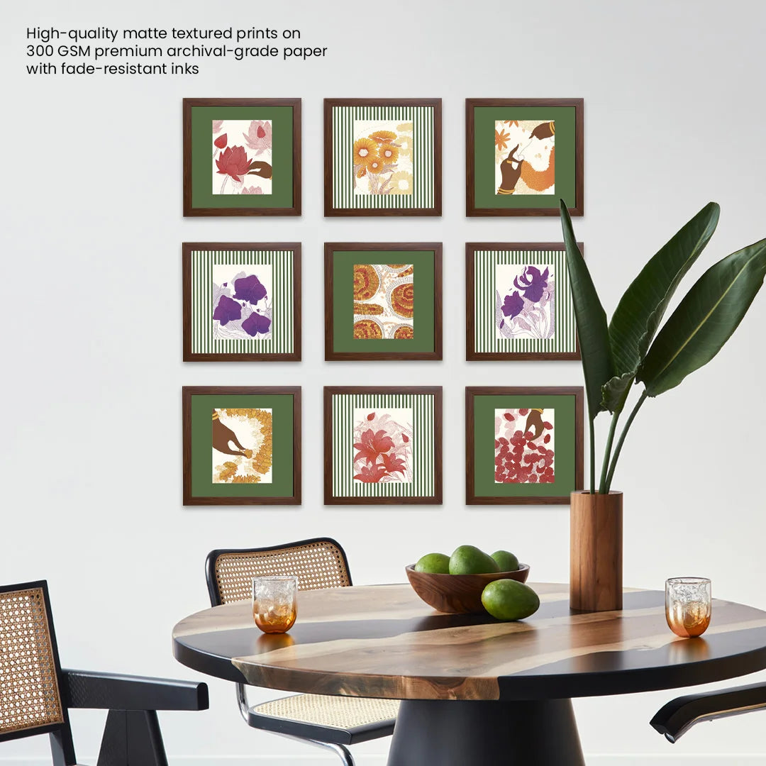 The flower gallery set made on matte textured prints | home decor goods