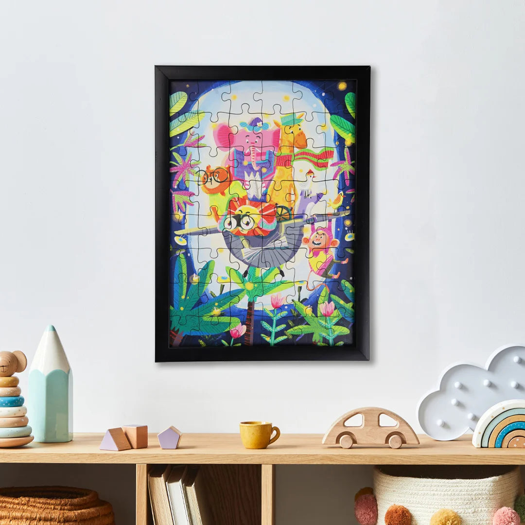 Puzzle artwork against the wall of a kid's room | wall decor