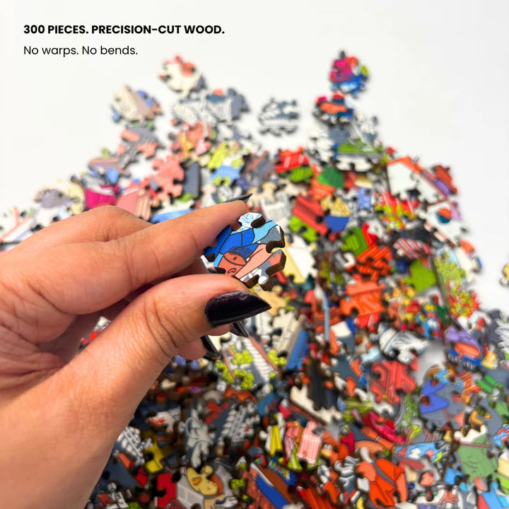 A high-quality puzzle piece - precision cut to avoid warps and bends