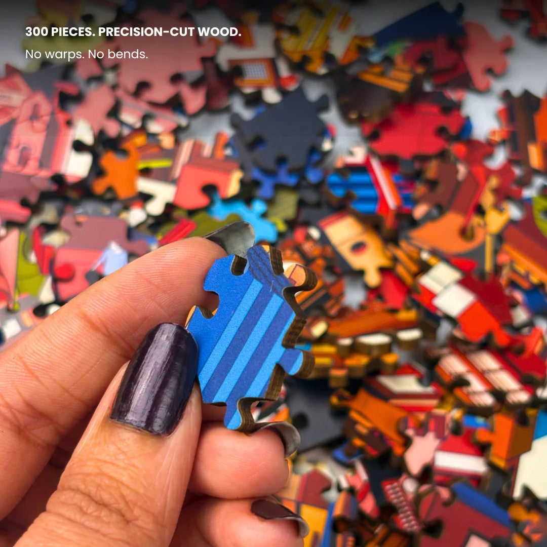 300 piece large puzzle set for adults - frames into decorative wall art for modern living rooms