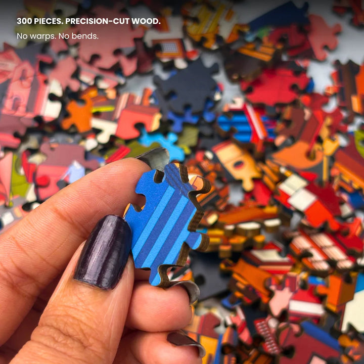 300 piece large puzzle set for adults - frames into decorative wall art for modern living rooms