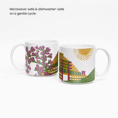 Microwave safe ceramic mugs | back & front with artwork illustration | ceramic mugs