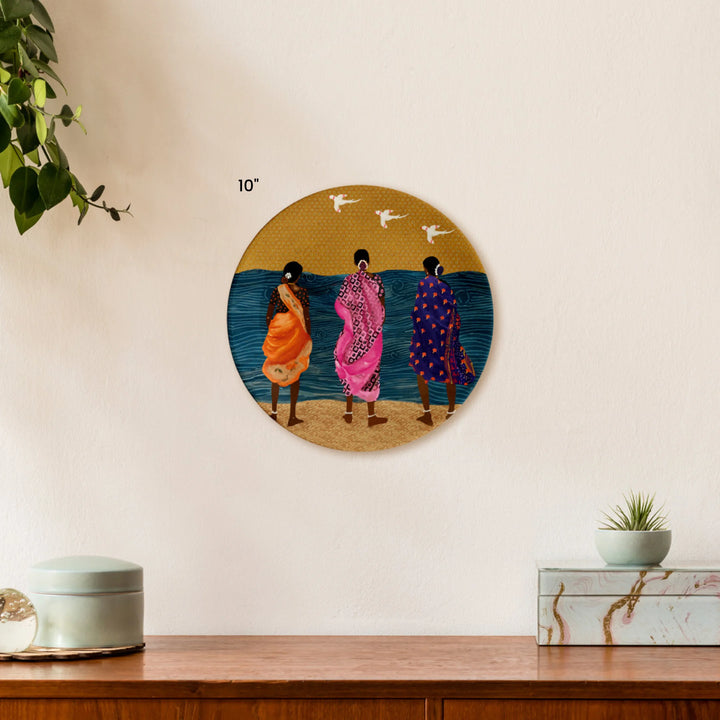Sarees by the Sea | Ceramic Decor Plate | 10"