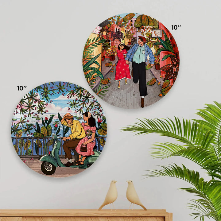 Alleys of Love | Ceramic Decor Plates | Set of 2