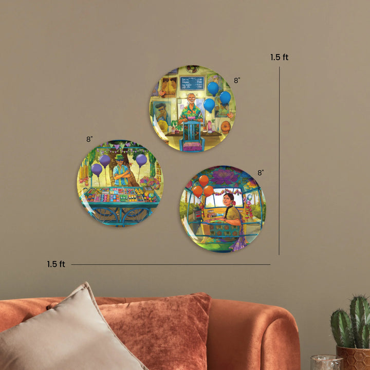 The Colourful Quirks | Premium Metal Decor | Set of 3