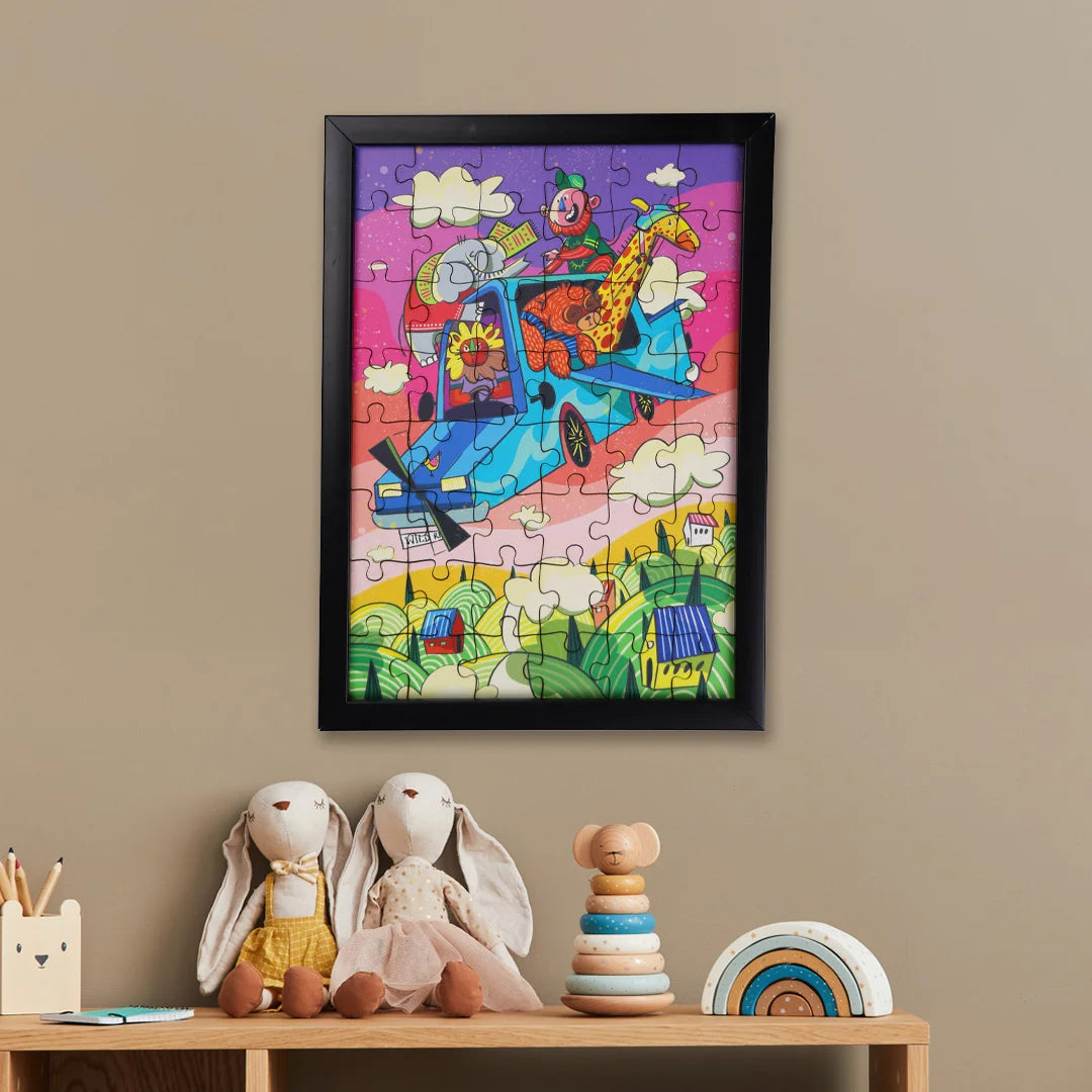 The wild ride puzzle shown in proportion to the walls | home decoration items