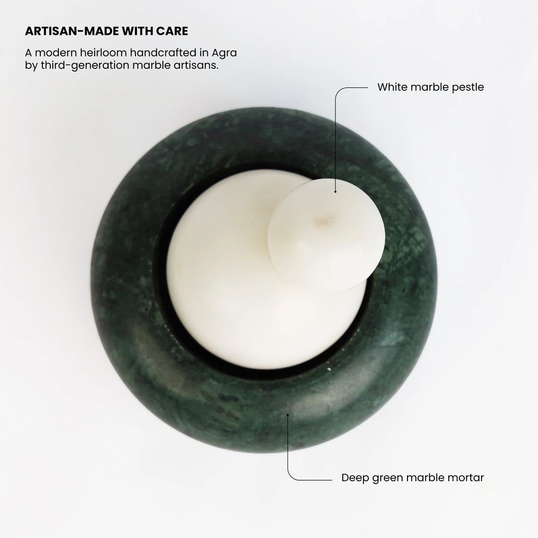 Buddh | Marble Mortar & Pestle | Artisan-Crafted