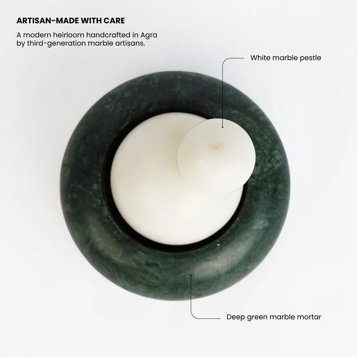 Buddh | Marble Mortar & Pestle | Artisan-Crafted