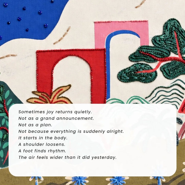 Joy Finds the Body | Hand-Embroidered Canvas | Luxe Edit