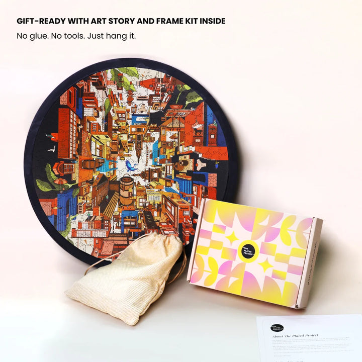 Decorative wall art puzzle with a frame kit - gift-ready for festive gifting