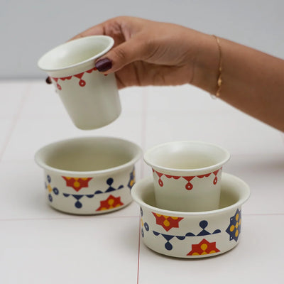 Chennai inspired dabra set for filter coffee | ceramic mug set