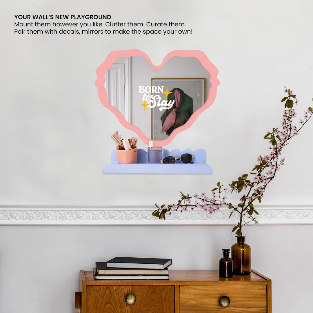 Soft Edges | Wall Accent Shelf | Set of 2 | Blue & Yellow Combo