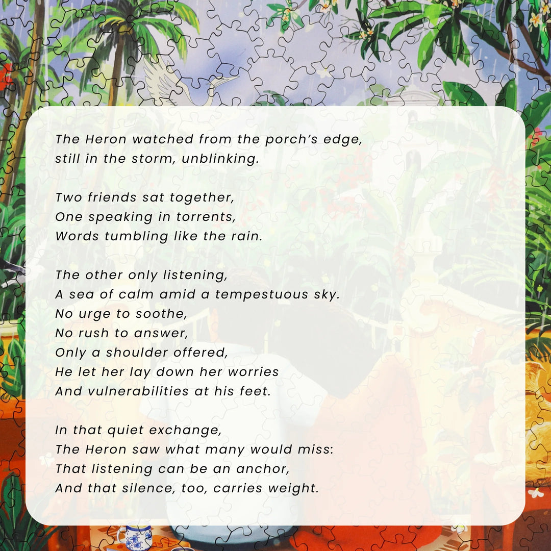 Warmth of a Shoulder | Framed Puzzle - Circular | 300 pieces