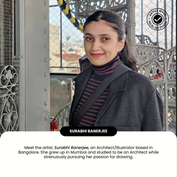 Information about artist Surabhi Banerjee who designed this wall art puzzle 