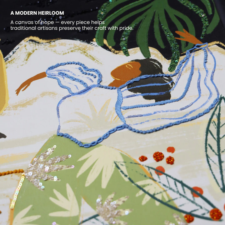 The Dance of Becoming | Embroidered Canvas