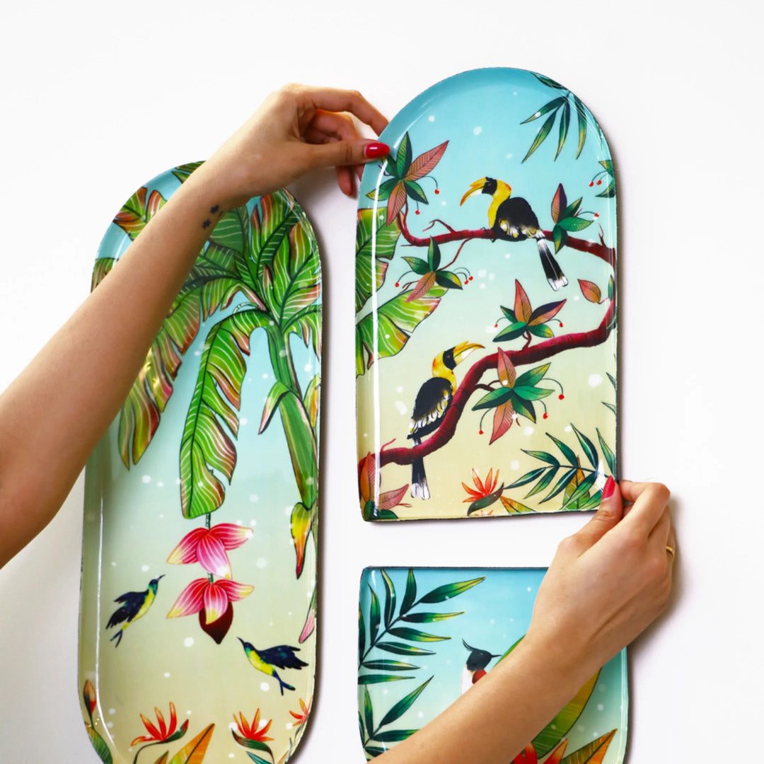 Wings of Colour | Premium Metal Wall Art Panel | Set of 3