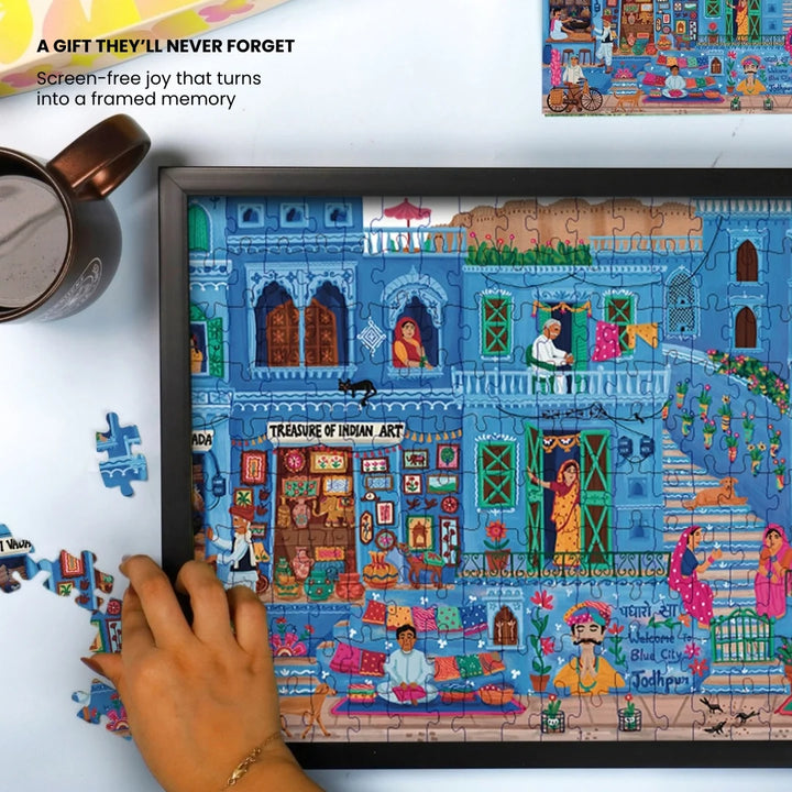 A Little Blue Memory | Frameable A3 Art Puzzle | 200 Pieces