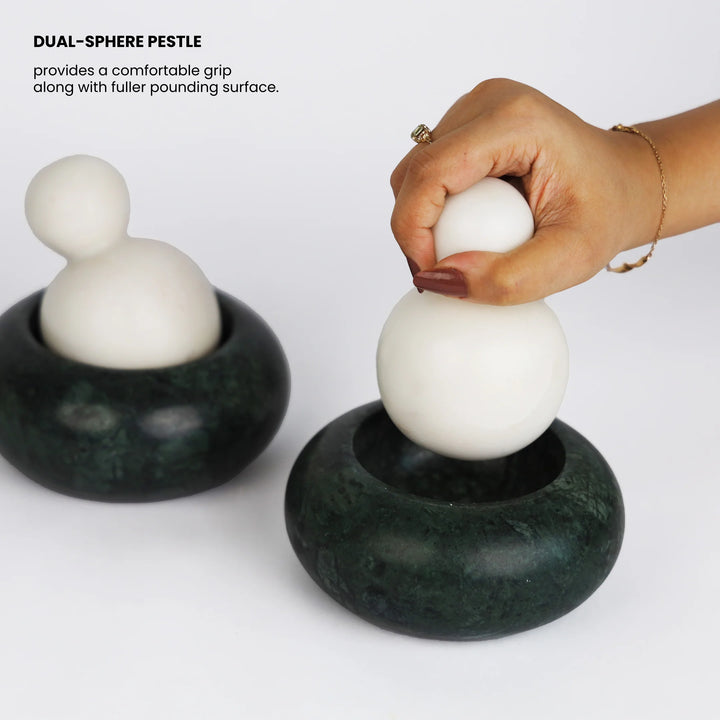 Buddh | Marble Mortar & Pestle | Artisan-Crafted