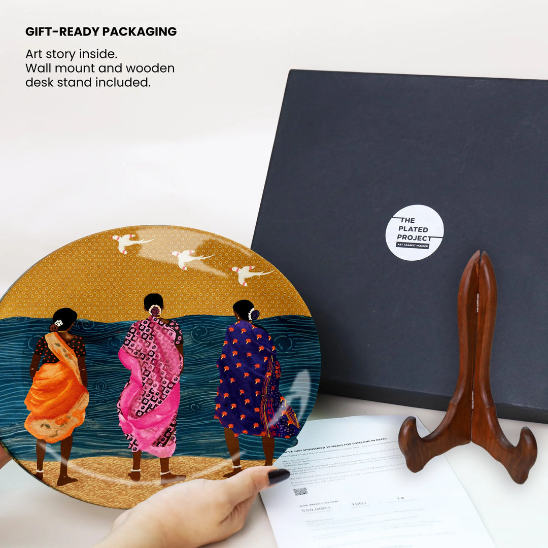Sarees by the Sea | Ceramic Decor Plate | 10"