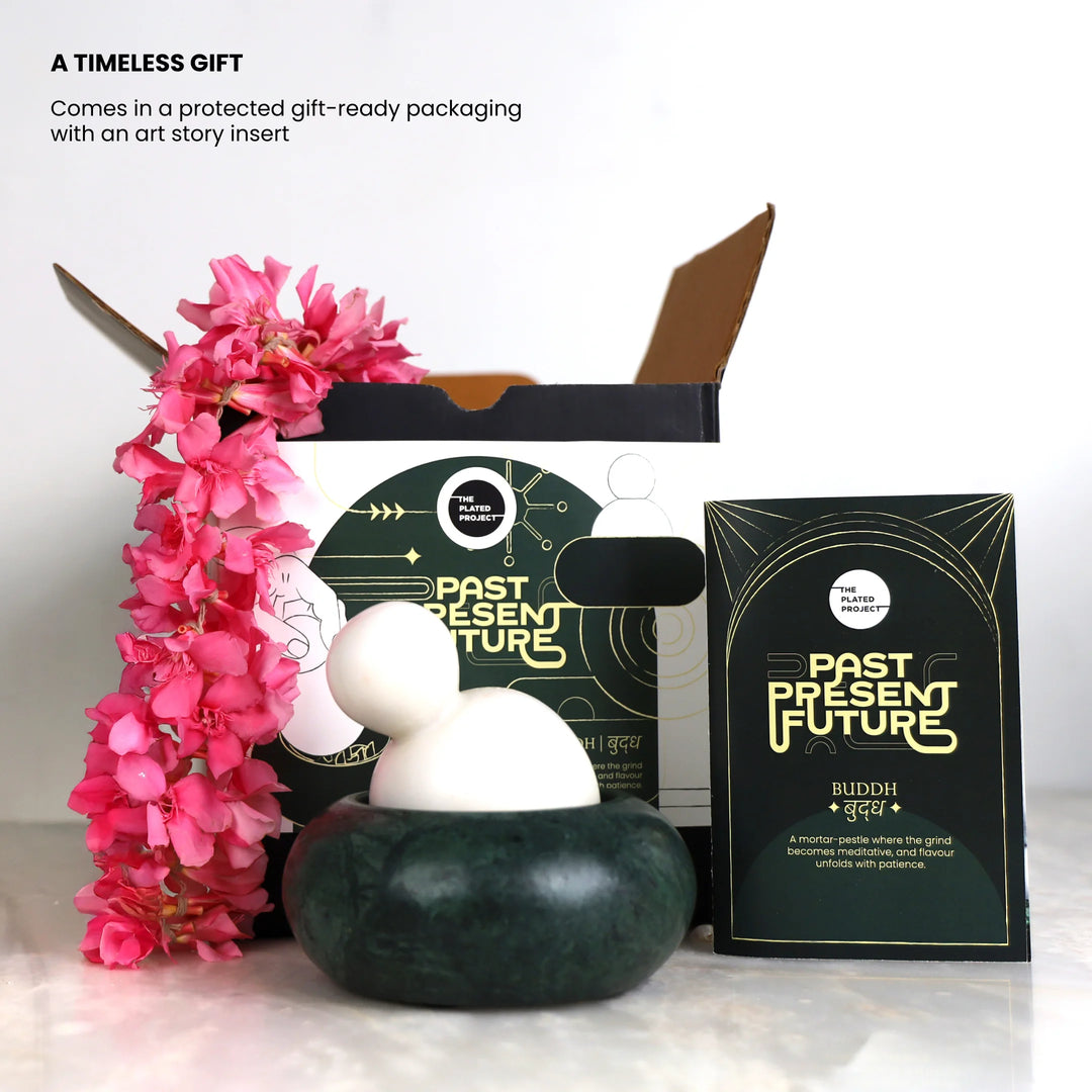 Buddh | Marble Mortar & Pestle | Artisan-Crafted