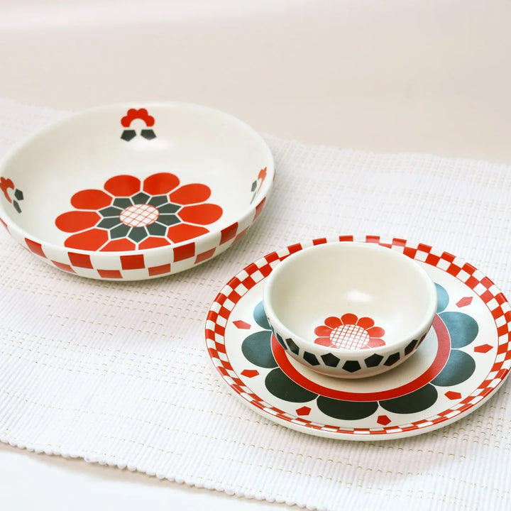Mehfil | Ceramic Plates and Bowls | Set of 3
