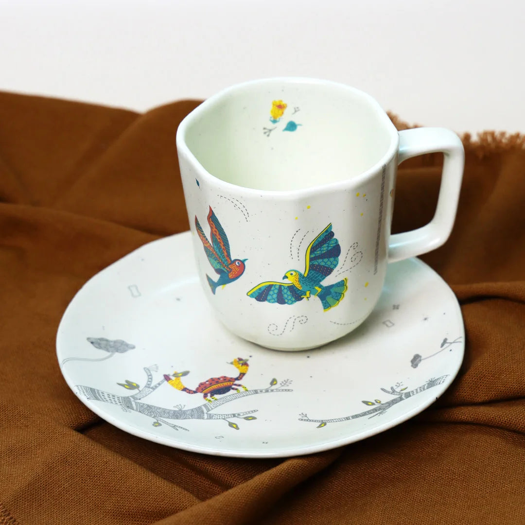 Prithvi | Ceramic Mugs and Plates | Set of 4